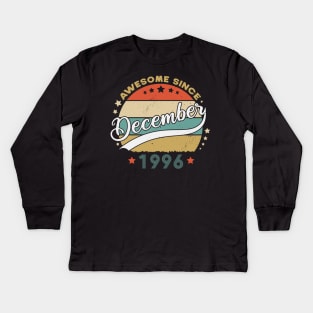 Awesome Since December 1996 Birthday Retro Sunset Vintage Kids Long Sleeve T-Shirt